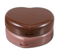2pcs Heart Shaped Contact Lens Case, Portable Storage Box 7.2x5.8x2cm | PP Construction, Cover, Double Seal Compartments, Separates Left and Right Lenses on Trains or Dorm Tables
