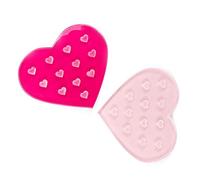 2PCS Heart-Shaped Eyelash Glue Stone 12 Holes Eyelash Glue Pallet Glass Stone Hand Printing Eyelash Slower Drying Eyelash Extension Makeup Beauty Tool Accessories(Pink,Rose red)