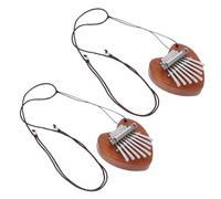 2pcs Heart Shaped Mini Thumb Piano 8 Tone Portable