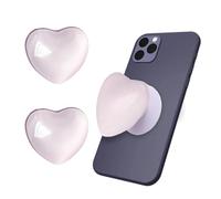 2PCS Heart-Shaped Phone Grip, Love Pink Crystal Glass Phone Stand, Expandable Holder for Smartphones, Kindle Popsocket, Pop Socket for Kindle