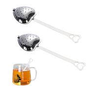 2PCS Heart Shaped Stainless Steel Tea Strainer, Reusable Tea Strainers for Loose Tea, Multifunctional Herb Infuser Filter, Cute Tea Accessories and Funny Kitchen Gadgets for Daily Tea Brewing