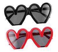 2Pcs Heart Shaped Sunglasses Lightweight Funny Photo Props for Birthdays and Parties Creative Party Accessories for Adults and Comfortable Wear for Outdoor Events