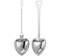 2Pcs Heart Shaped Tea Infuser Spoon, Tea Infuser for Loose Tea, Fine Mesh Tea Filters, Tea Strainer Balls for Tea Lovers Cooking Filter Mulling Spices