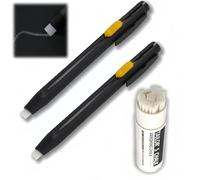 2Pcs Heat Erasable Fabric Markers with 20 Replacement Refills,Heat Erasable Tailors Chalk,Fabric Marking Pens,Chalk Pen Markers,Replaceable Refill Chalks,Washable Sewing Marking Pen