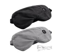 2pcs Heated Eye Masque, Rechargeable Washable Adjustable Strap, 1 Piece, Washable Heat Eye Compress, Sleeping Masque, Cordless Light Blocking Shade, for Relaxation Relief Women Men Home Bedroom