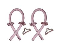 2Pcs Heatless Curling Rod Headband Silk Set Women Formers Hair Styling Pink