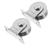 2pcs Heavy Du Stainless Steel Cable Lifting Pulley Set - Wall Mounted H-pe Pulleys with Built-in Bearings for Smooth & Easy Installat for Sliding Doors