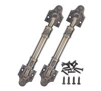 2pcs Heavy Duty Barn Door Handle for Cupboards and Garages, Golden | Iron Alloy, Vintage Rustic Style, Handle Knobs, Sliding Renovations, Wooden Gates, Traditional Door Aesthetics