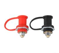 2PCS Heavy-Duty Brass Battery Charger Post with 3/8" Stud Remote Battery Terminals, 250A 12V Rated for Cars Trucks Marine for ATV Power Systems, Panel Mount up to