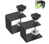 2Pcs Heavy Duty C-Clamp Base Stand - Stainless Steel Tiger Clamp, Drawer Front Metal Desk Mounting for Woodworking Fixed Repair Home Improvement