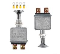 2pcs Heavy Duty Chrome Automotive 75a For Spst Dc from 6 to 28v On/off Knob Switch Having Push-pull Toggle Die-cast Metal Body Applications Switch Marine for Diy