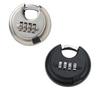 2PCS Heavy Duty Combination Padlock, Waterproof Padlocks Outdoor Stainless Steel Disc Combination Lock Lock for Gate, Shed, Garage, Locker, Gym (Black+Silver)