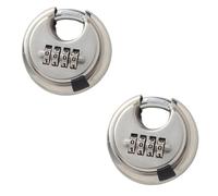 2PCS Heavy Duty Combination Padlock, Waterproof Padlocks Outdoor Stainless Steel Disc Combination Lock Lock for Gate, Shed, Garage, Locker, Gym (Silver)