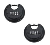 2PCS Heavy Duty Combination Padlock, Waterproof Padlocks Outdoor Stainless Steel Disc Combination Lock Lock for Gate, Shed, Garage, Locker, Gym (Black)