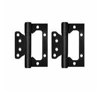 2Pcs Heavy Duty Door Hinges, Cabinet Ball Bearing Flush Hinge, Stainless Steel Door Hardware for Home, Offices, Hotels(Black)