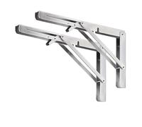 2pcs Heavy Duty Folding Shelf Bracket - Stainless Steel Tripod, Space Saving Wall Mount, 550 Lb Capacity Hardware Accessories(18inch)