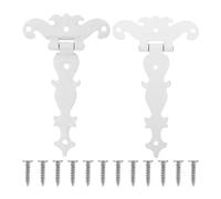 2pcs Heavy Duty Gate Bifold Door Hinges Shed Hinge Heavy Duty Wooden Fence Gate Hinge Retro Outdoor Barn Doors Bifold Door(White)