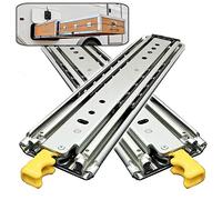 2pcs Heavy Duty Locking Drawer Slide, Steel Metal Full Extension Drawer Slides Side Mount 40" 48" 56" 64" 72" 80", 400 Lb Load Capacity, for Retrofitting Motorhomes/Roll Out Shelves (56in(140cm))