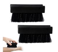 2PCS Heavy Duty Nail Scrubber Black Handle Grip Heavy Duty Nail Brushes Hand Nail Brush for Cleaning Fingernails Durable Nylon Stiff Nail Brush for Men Mechanics Gardeners Scrubbing