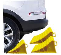 2Pcs Heavy Duty Plastic Wheel Chocks 6x4x4 Inch Non-Slip Car Tyre Stoppers with Handles, Portable Safety Blocks for RV, Trailer, Truck and Caravan Use