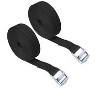 2Pcs Heavy Duty Ratchet Tie-Downs 25mm x 3m, Adjustable Heavy Duty Tie Straps with Cam Buckle, Roof Rack Straps and Cargo Straps, Reliable Motorcycle Tie Down Straps for Vans Trailers Luggage