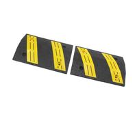 2pcs Heavy Duty Rubber Speed Bumps, Modular Driveway Ramp, Durable Road Traffic Control, Ideal for Parking Lots and Safe Vehicle Passage