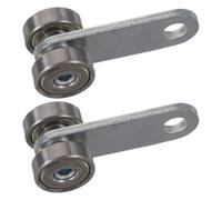 2pcs Heavy Duty Sliding Door Roller Trolley Assembly, Double Bearing | Steel Silver Finish, 22mm Outer Wheel Diameter, 8mm Screw Hole, Quick Install for Window Strut Channel