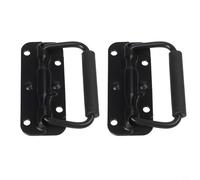 2pcs Heavy Duty Spring Loaded Chest Handles Iron Construction Shock Absorbing Comfortable Grip for for Toolbox Cabinet Drawer Black 100mm 120mm 140mm(100mm)