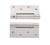 2pcs Heavy Duty Stainless Steel Hinges, Self Closing Adjustable Hinge | Silent Close Action, Anti Rust Finish, Polished Burr Free Edges, Included Wrench for Carpenters