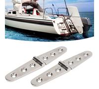 2pcs Heavy Duty Strap Hinge with Holes, Marine Strap Hinge Stainless Steel Marine Home Hardware Cabinet Hinges Boat for Garden Gate Ginges (3 Hole)
