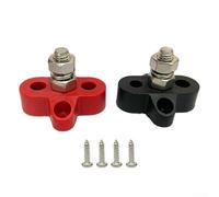 2PCS Heavy-Duty Top-Post Car Battery Terminal Connectors - Positive & Negative with Color-Coded Red/Black ABS + Copper Covers for 6V/12V Vehic