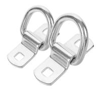 2pcs Heavy Duty Tow Hook Ring for Car and Trailer, Carbon Steel | Silver Finish, High Hardness Build, Easy Installation, Stylish Design, Suitable for Towing and Tie down Use