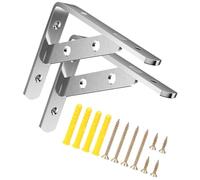 2Pcs Heavy Duty Triangular Shelf Brackets Stainless Steel Reinforced Brackets for Storage Shelves and Organizers Heavy Duty L Shelf Brackets