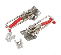 2Pcs Heavy Duty U Bolt Toggle Clamp Stainless Steel Self-Lock Latch Adjustable Handle 200kg Load Capacity for Vibrating Waterproof Rustproof