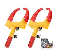 2PCS Heavy Duty Universal Wheel Clamp, Anti-Theft Van/Car Security Devices for Caravans Trailer Anti Scratch Lock, Motorbike Lock, Trucks & Motorhomes Protection with x2 Keys