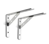 2Pcs Heavy Stainless Steel Duty Triangle Shelf Brackets Wall Mounted L Shape Thickened Corner Brace Right Angle Bracket Suitable for Furniture cabinets(300X160X25-4MM)