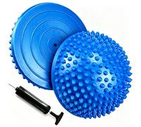 2PCS Hedgehog Balance Pods, Pimples Pilates Ball with Pump for Adults | Half Spiky Fitness Domes, Foot Massage, Stability Training, Balancing Therapy, Yoga Exercise, 8cm Height, 16cm Diameter