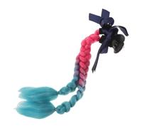 2pcs Helmet Decorative Braid, Triple Braided Pigtail with Bow | High Temperature Wire and Synthetic Fibers, Quick Release Design, for Scooter Riders and Cosplayers