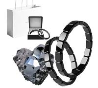 2Pcs Hemios Hematite Bracelet - Natural Hematite Beads, Restore Confidence & Your Edge, Be Focused, Strong, Stylish Energy Jewellery for Relaxation (2Pcs)