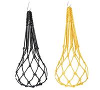2PCS Hen Cabbage Feeder, Hanging Veggies and Fruit Skewers, Vegetable String Bag Hen Feeder Toy for Chicken, Duck, and Birds(Black and Yellow)