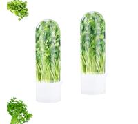 2pcs Herb Saver for Refrigerator, BPA-Free Fresh Herb Keeper Cilantro Storage Containers for Cilantro Basil Parsley Mint Asparagus Greens