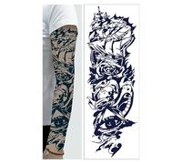 2Pcs Herbal Juice Full Arm Tattoo Sticker 15 Days Waterproof Men And Women Simulation Flower Arm Full Arm Semi-Permanent Temporary Tattoo Tattoo Sticker Fake Tattoo