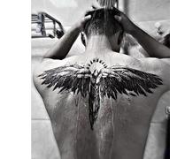 2Pcs Herbal Temporary Tattoos Stickers Fake Tattoos Fallen Angel Back Wings Juice Female Male Semi-Permanent Non-Reflective Waterproof Lasting 2 Weeks