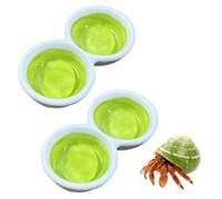 2pcs Hermit Crab Pool, Green Ceramic Hermit Crab Water Food Dishes, Reptile Water Bowl Bathing Dish Aquarium Tank Cage Habitat Accessories for Hermits Crab Turtles Lizard Frog Gecko Bearded Dragon