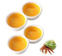 2pcs Hermit Crab Pool, Yellow Ceramic Hermit Crab Water Food Dishes, Reptile Water Bowl Bathing Dish Aquarium Tank Cage Habitat Accessories for Hermits Crab Turtles Lizard Frog Gecko Bearded Dragon