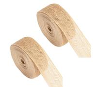 2Pcs Hessian Ribbon, Durable Thick Brown Hessian Roll, 10m Natural Autumn Ribbon for Florist, Crafts, Gift Wrapping, DIY Sewing and Christmas Decorations