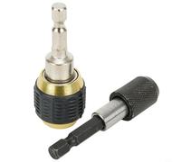 2pcs Hex Shank Keyless Drill Chuck Adapter 60mm Quick Change Converter for Electric Drill, Carbon Steel Bit Holder with Anti-Slip Grip for Woodworking and Deck