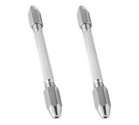 2pcs Hexagonal Pin Vise Mini Hand Drill, Brass Double Ended 0.5-3.2mm | Pocket Size, Non-slip Grip, for Jewelry Craft Resin Work, Model Building and Electronics Repair