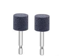2PCS Hexagonal Shank Grinding Wheel Set Brown Corundum Drill Bits for Metal Wood Jade Ceramic Glass Engraving and Polishing(cylindrical)