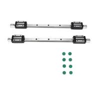 2Pcs HG15 Linear Guide Rail with 4Pcs Slide Blocks, High Accuracy Silver Interchangeable Linear Motion System, DB Back - to - Back Configuration for CNC Machines and Automation Equ (HG15-400MM)